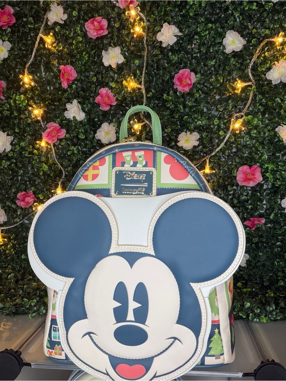 Loungefly Mickey Mouse Festive Blue & Cream Mini Backpack